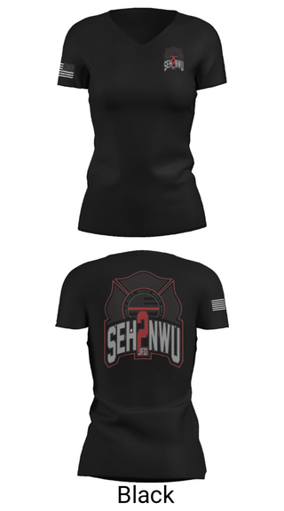 Women's Short Sleeve Vneck Shirt, SEHNWU, Fire Department, Teamtime, Team time, sublimation, custom sports apparel, team uniforms, spirit wear, spiritwear, sports uniforms, custom shirts, team store, custom team store, fundraiser sports, apparel fundraiser