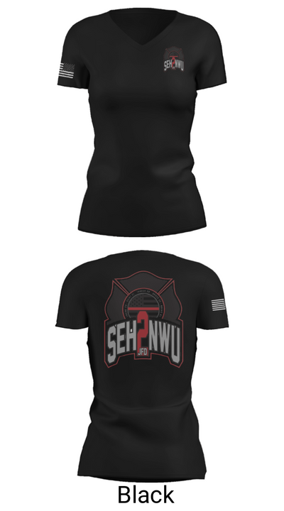 SEHNWU 1641965 Women's Short Sleeve V-neck Shirt - 28