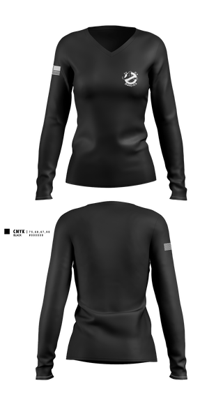 Women's Long Sleeve Vneck Shirt, 3rd PLT, Alpha Company, 2nd Cavalry 5th regiment, Army, Teamtime, Team time, sublimation, custom sports apparel, team uniforms, spirit wear, spiritwear, sports uniforms, custom shirts, team store, custom team store, fundraiser sports, apparel fundraiser