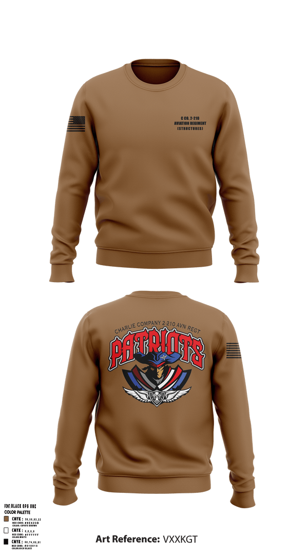 Crew Neck Sweatshirt, C Co. 2-210 Aviation Regiment (Structures), , Teamtime, Team time, sublimation, custom sports apparel, team uniforms, spirit wear, spiritwear, sports uniforms, custom shirts, team store, custom team store, fundraiser sports, apparel fundraiser