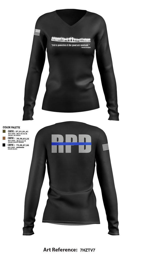 Women's Long Sleeve Vneck Shirt, Roanoke SWAT, Police, Teamtime, Team time, sublimation, custom sports apparel, team uniforms, spirit wear, spiritwear, sports uniforms, custom shirts, team store, custom team store, fundraiser sports, apparel fundraiser