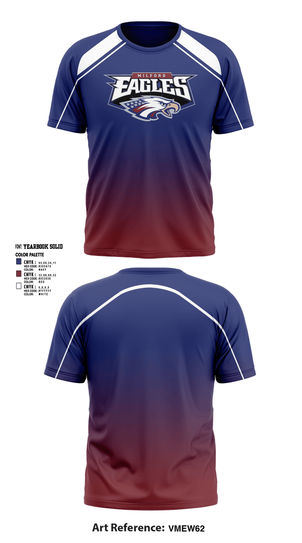 Short Sleeve Performance Shirt, Milford Eagles Pop Warner Football and Cheer, Football, Teamtime, Team time, sublimation, custom sports apparel, team uniforms, spirit wear, spiritwear, sports uniforms, custom shirts, team store, custom team store, fundraiser sports, apparel fundraiser