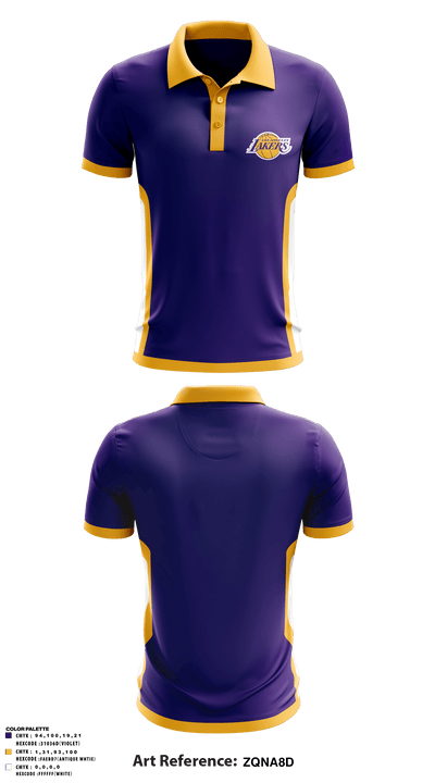 Los angles lakers 4080313 Short Sleeve Performance Polo - 1