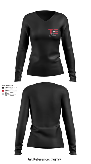 Women's Long Sleeve Vneck Shirt, Texas Titans Youth Football, Football, Teamtime, Team time, sublimation, custom sports apparel, team uniforms, spirit wear, spiritwear, sports uniforms, custom shirts, team store, custom team store, fundraiser sports, apparel fundraiser