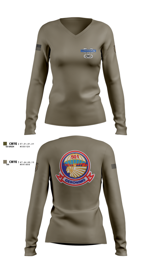 Women's Long Sleeve Vneck Shirt, 1-501st, , Teamtime, Team time, sublimation, custom sports apparel, team uniforms, spirit wear, spiritwear, sports uniforms, custom shirts, team store, custom team store, fundraiser sports, apparel fundraiser