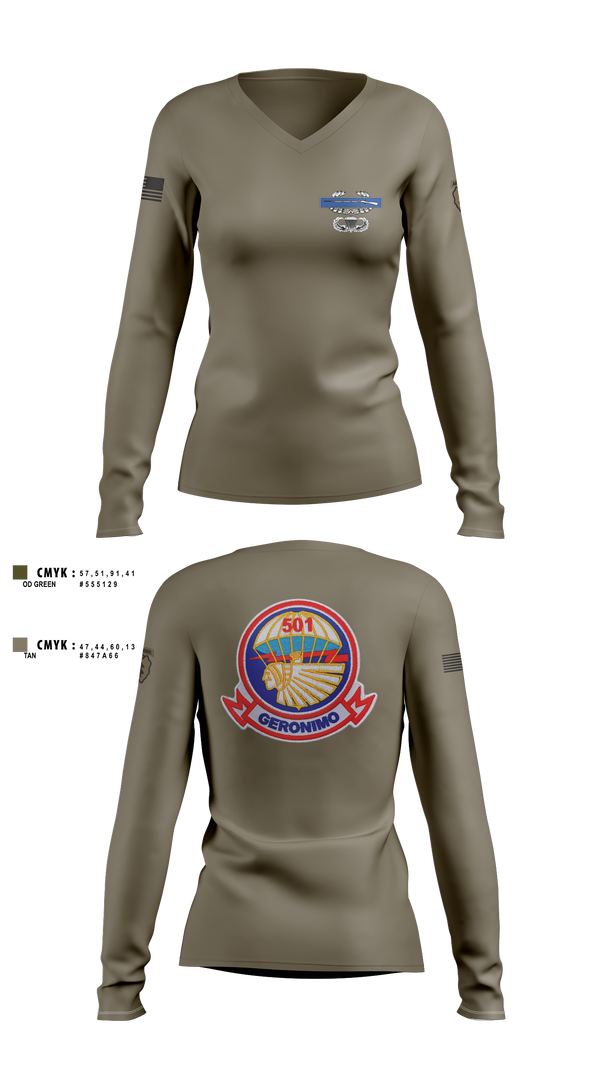 Women's Long Sleeve Vneck Shirt, 1-501st, , Teamtime, Team time, sublimation, custom sports apparel, team uniforms, spirit wear, spiritwear, sports uniforms, custom shirts, team store, custom team store, fundraiser sports, apparel fundraiser