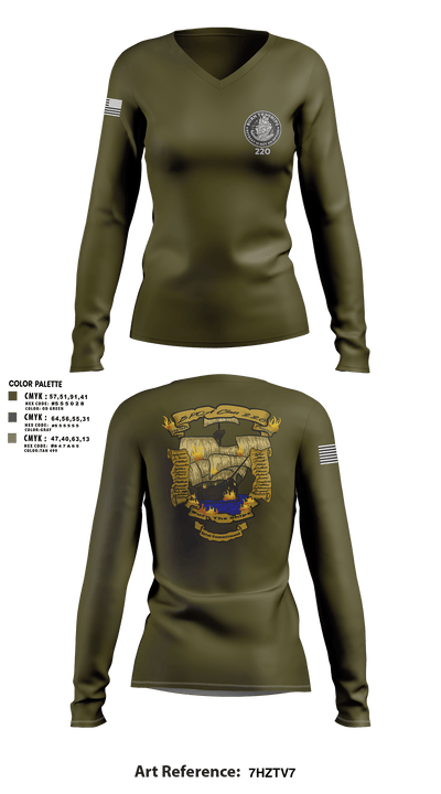 220 BPOA 59828515 Women's Long Sleeve V-neck Shirt - 4
