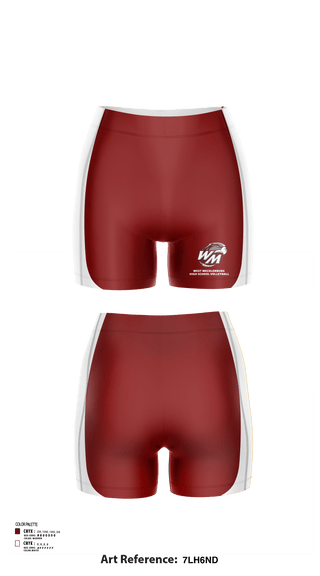 Women's Shorts, West Mecklenburg High School Volleyball, Women's Volleyball, Teamtime, Team time, sublimation, custom sports apparel, team uniforms, spirit wear, spiritwear, sports uniforms, custom shirts, team store, custom team store, fundraiser sports, apparel fundraiser