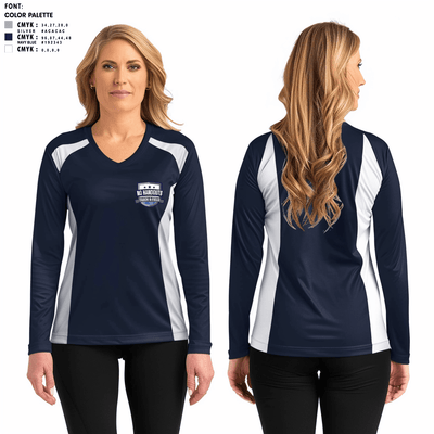 No Handouts Track & Field 84390737 Women's Long Sleeve V-neck Shirt - 2