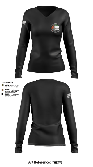 Women's Long Sleeve Vneck Shirt, 380 ESFS, Air Force, Teamtime, Team time, sublimation, custom sports apparel, team uniforms, spirit wear, spiritwear, sports uniforms, custom shirts, team store, custom team store, fundraiser sports, apparel fundraiser