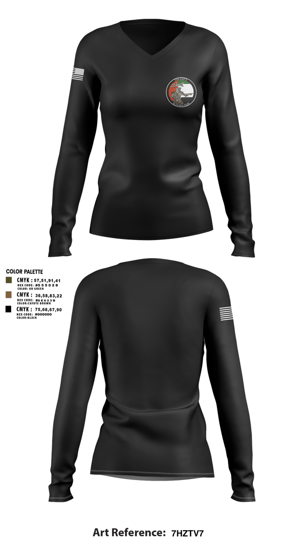 Women's Long Sleeve Vneck Shirt, 380 ESFS, Air Force, Teamtime, Team time, sublimation, custom sports apparel, team uniforms, spirit wear, spiritwear, sports uniforms, custom shirts, team store, custom team store, fundraiser sports, apparel fundraiser