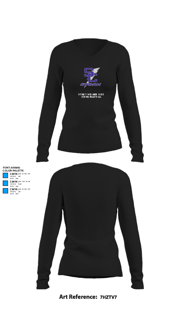 Women's Long Sleeve Vneck Shirt, Stuart W Cramer High School Volleyball, Women's Volleyball, Teamtime, Team time, sublimation, custom sports apparel, team uniforms, spirit wear, spiritwear, sports uniforms, custom shirts, team store, custom team store, fundraiser sports, apparel fundraiser