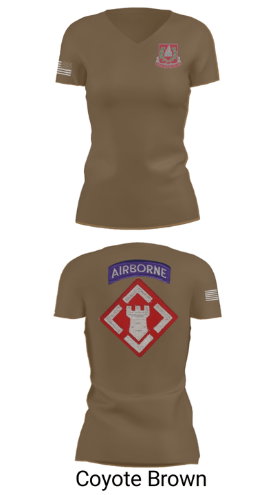 37th engineer bn 83010266 Women's Short Sleeve V-neck Shirt - 8