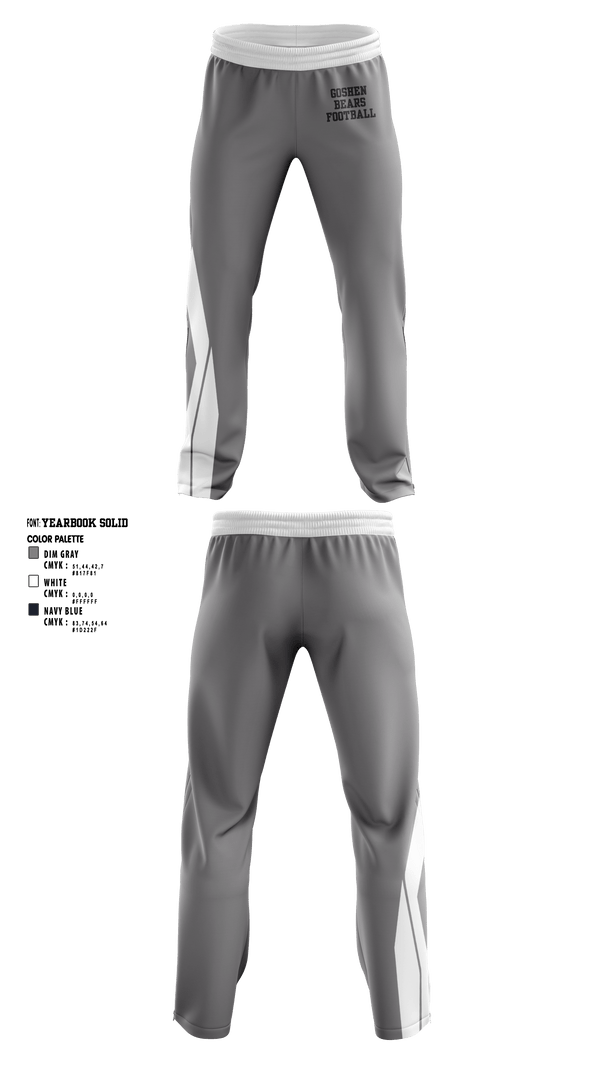 Sweatpants, Goshen Bears, Football, Teamtime, Team time, sublimation, custom sports apparel, team uniforms, spirit wear, spiritwear, sports uniforms, custom shirts, team store, custom team store, fundraiser sports, apparel fundraiser