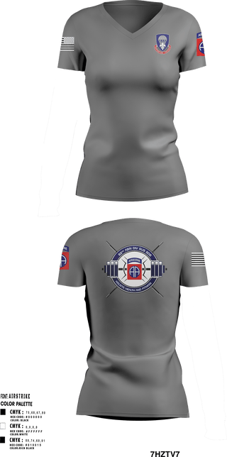 Women's Short Sleeve Vneck Shirt, 82nd ADSB H2F, Army, Teamtime, Team time, sublimation, custom sports apparel, team uniforms, spirit wear, spiritwear, sports uniforms, custom shirts, team store, custom team store, fundraiser sports, apparel fundraiser