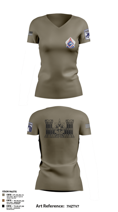 XVIII ABN G2 65000076 Women's Short Sleeve V-neck Shirt - 10