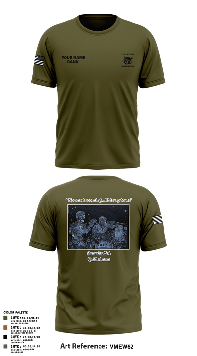Charger Co. / 2-112th Infantry Battalion 37738588 Old School Cotton Feel Shirt - 25