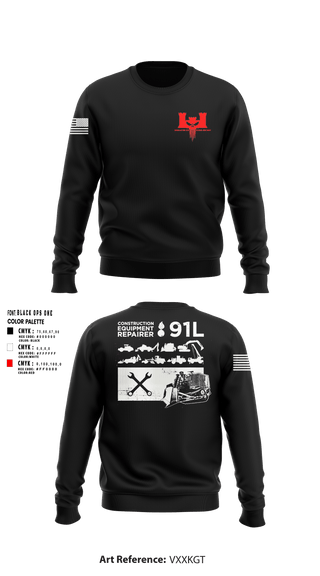 Crew Neck Sweatshirt, 302nd EN CO, Army, Teamtime, Team time, sublimation, custom sports apparel, team uniforms, spirit wear, spiritwear, sports uniforms, custom shirts, team store, custom team store, fundraiser sports, apparel fundraiser