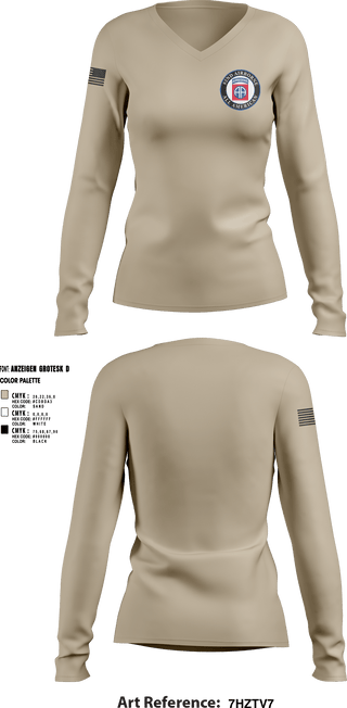 Women's Long Sleeve Vneck Shirt, 82nd Airborne Division, Army, Teamtime, Team time, sublimation, custom sports apparel, team uniforms, spirit wear, spiritwear, sports uniforms, custom shirts, team store, custom team store, fundraiser sports, apparel fundraiser