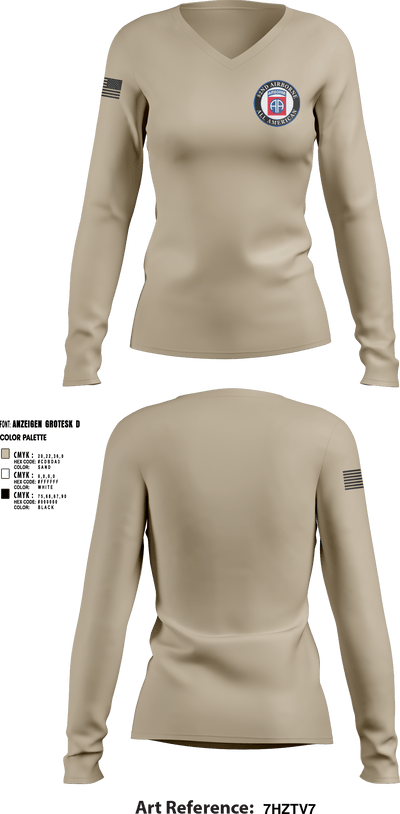 82nd Airborne Division 11524077 Women's Long Sleeve V-neck Shirt - 1