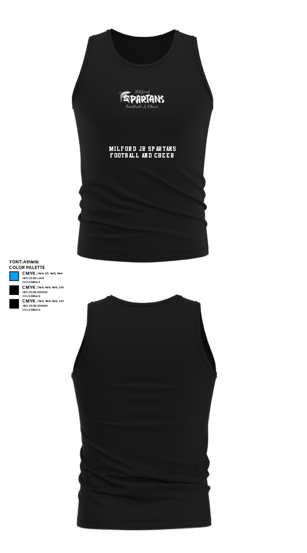 Tank Top, Milford Jr Spartans Football and Cheer, Football, Teamtime, Team time, sublimation, custom sports apparel, team uniforms, spirit wear, spiritwear, sports uniforms, custom shirts, team store, custom team store, fundraiser sports, apparel fundraiser