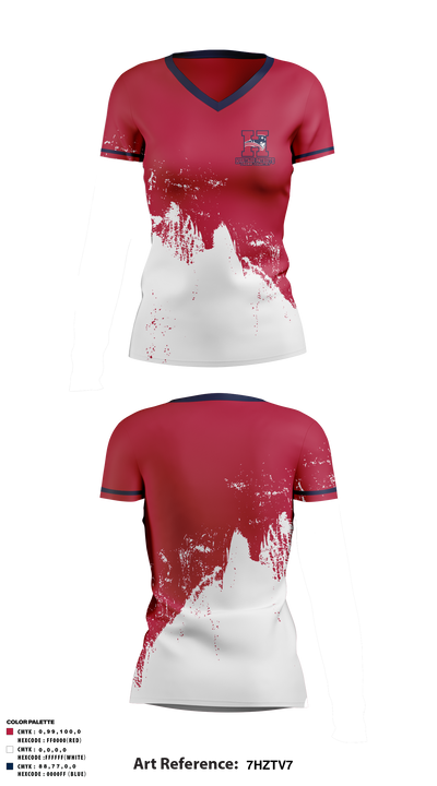 Heritage Patriots Cross Country 48291330 Women's Short Sleeve V-neck Shirt - 1