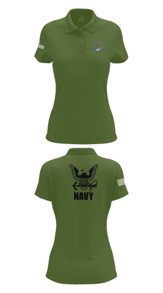 Women's Short Sleeve Performance Polo, Cvn 77 IM-5, Navy, Teamtime, Team time, sublimation, custom sports apparel, team uniforms, spirit wear, spiritwear, sports uniforms, custom shirts, team store, custom team store, fundraiser sports, apparel fundraiser