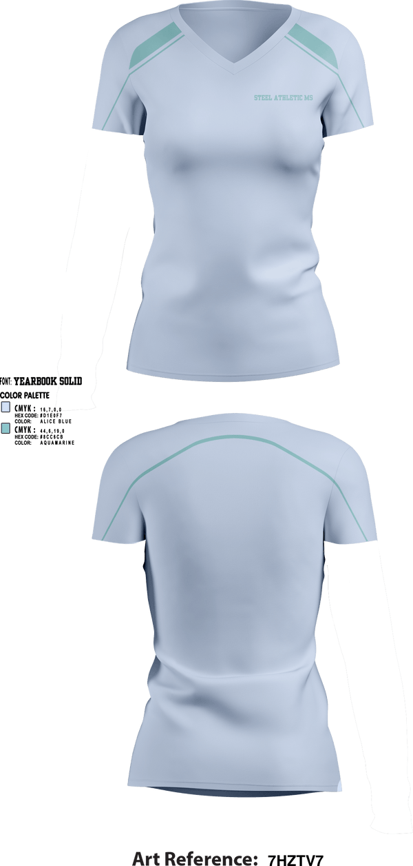 Women's Short Sleeve Vneck Shirt, Steel athletic ms, Cheer, Teamtime, Team time, sublimation, custom sports apparel, team uniforms, spirit wear, spiritwear, sports uniforms, custom shirts, team store, custom team store, fundraiser sports, apparel fundraiser