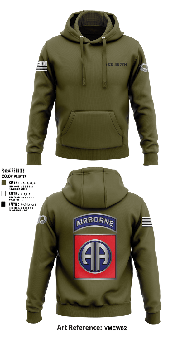 Hoodie, A co 407th, Army, Teamtime, Team time, sublimation, custom sports apparel, team uniforms, spirit wear, spiritwear, sports uniforms, custom shirts, team store, custom team store, fundraiser sports, apparel fundraiser