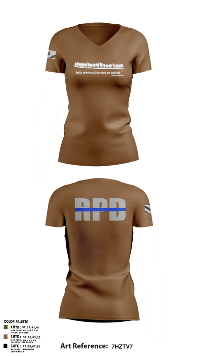 Roanoke SWAT 18217649 Women's Short Sleeve V-neck Shirt - 2