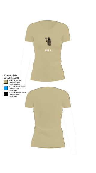 Women's Short Sleeve Vneck Shirt, CRT 1, Army, Teamtime, Team time, sublimation, custom sports apparel, team uniforms, spirit wear, spiritwear, sports uniforms, custom shirts, team store, custom team store, fundraiser sports, apparel fundraiser