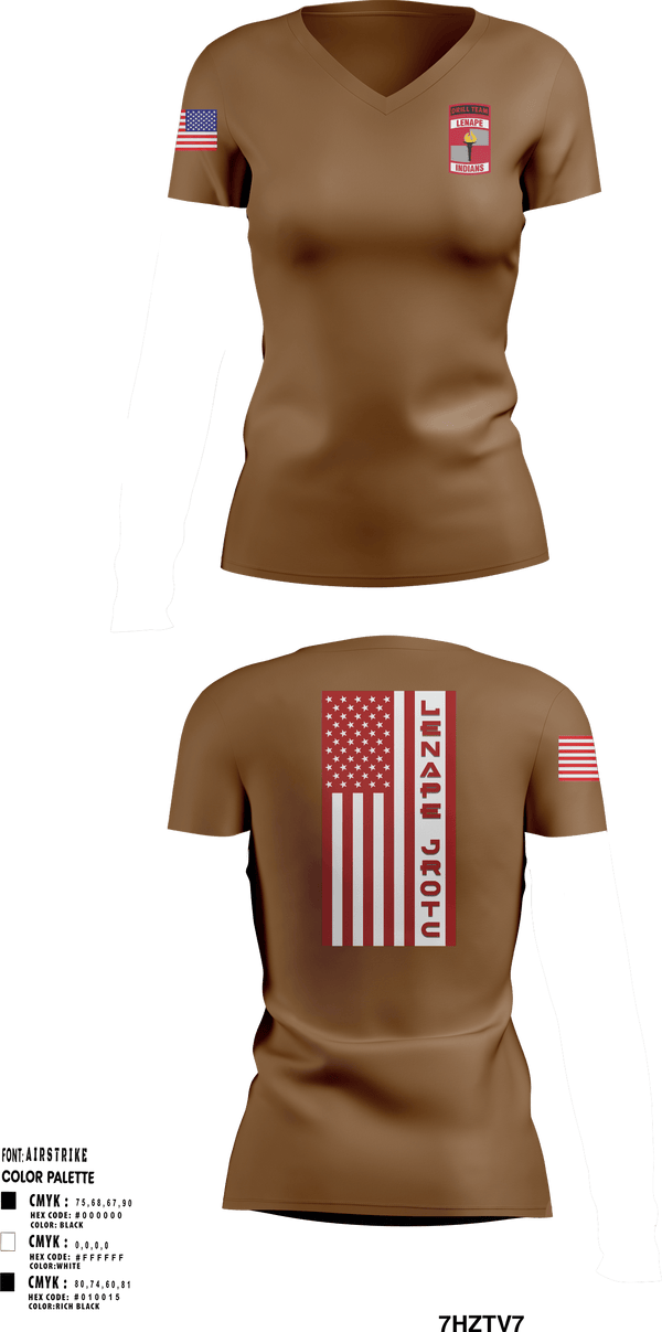 Women's Short Sleeve Vneck Shirt, Lenape High School Army JROTC, , Teamtime, Team time, sublimation, custom sports apparel, team uniforms, spirit wear, spiritwear, sports uniforms, custom shirts, team store, custom team store, fundraiser sports, apparel fundraiser