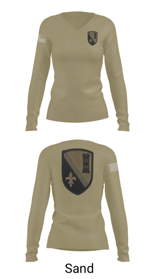 Women's Long Sleeve Vneck Shirt, 844th ECC, National Guard, Teamtime, Team time, sublimation, custom sports apparel, team uniforms, spirit wear, spiritwear, sports uniforms, custom shirts, team store, custom team store, fundraiser sports, apparel fundraiser