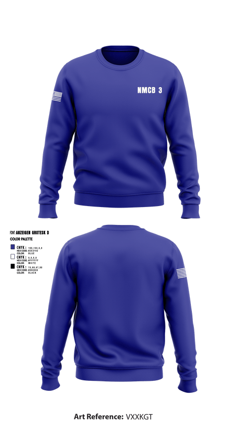 Crew Neck Sweatshirt, NMCB 3, Navy, Teamtime, Team time, sublimation, custom sports apparel, team uniforms, spirit wear, spiritwear, sports uniforms, custom shirts, team store, custom team store, fundraiser sports, apparel fundraiser