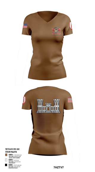 Women's Short Sleeve Vneck Shirt, 612 Engineer Detachment, , Teamtime, Team time, sublimation, custom sports apparel, team uniforms, spirit wear, spiritwear, sports uniforms, custom shirts, team store, custom team store, fundraiser sports, apparel fundraiser