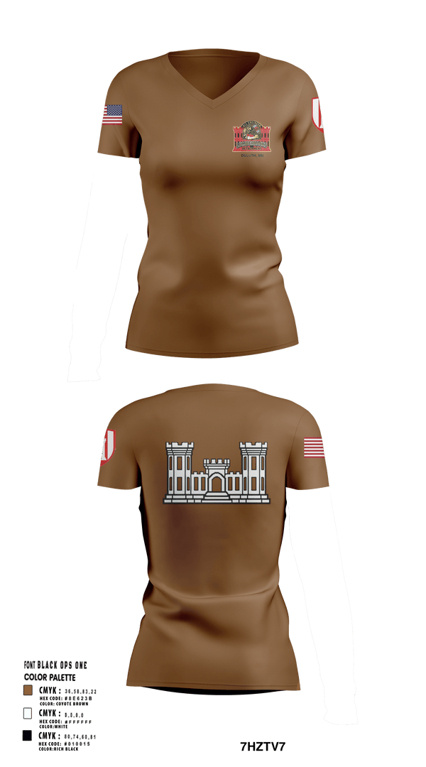 Women's Short Sleeve Vneck Shirt, 612 Engineer Detachment, , Teamtime, Team time, sublimation, custom sports apparel, team uniforms, spirit wear, spiritwear, sports uniforms, custom shirts, team store, custom team store, fundraiser sports, apparel fundraiser