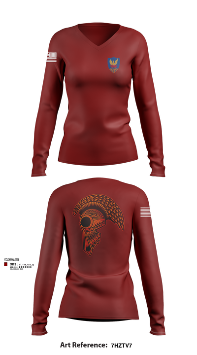 HHC, 311th (T)SC 14853900 Women's Long Sleeve V-neck Shirt - 102
