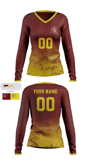 Women's Long Sleeve Vneck Shirt, Granite High School Volleyball, Women's Volleyball, Teamtime, Team time, sublimation, custom sports apparel, team uniforms, spirit wear, spiritwear, sports uniforms, custom shirts, team store, custom team store, fundraiser sports, apparel fundraiser