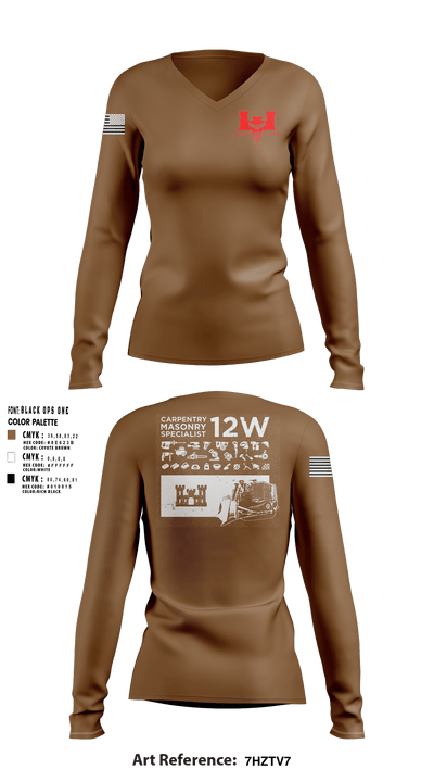 302nd EN CO 64266225 Women's Long Sleeve V-neck Shirt - 8