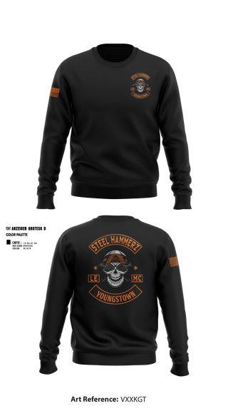 Crew Neck Sweatshirt, Yougstown Steel hammerz, Police, Teamtime, Team time, sublimation, custom sports apparel, team uniforms, spirit wear, spiritwear, sports uniforms, custom shirts, team store, custom team store, fundraiser sports, apparel fundraiser