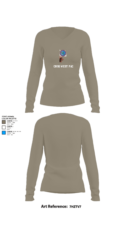 CNSG WEST PAC 72137454 Women's Long Sleeve V-neck Shirt - 59