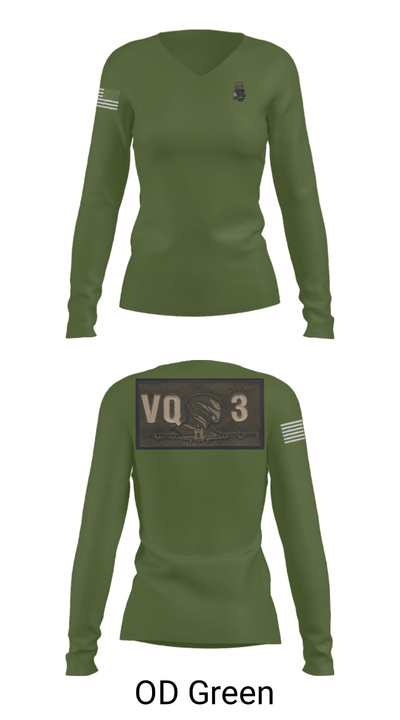 VQ-3 DET TRVS 52792969 Women's Long Sleeve V-neck Shirt - 54