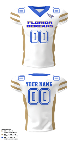 Football Jersey, FLORIDA BEREANS, Football, Teamtime, Team time, sublimation, custom sports apparel, team uniforms, spirit wear, spiritwear, sports uniforms, custom shirts, team store, custom team store, fundraiser sports, apparel fundraiser