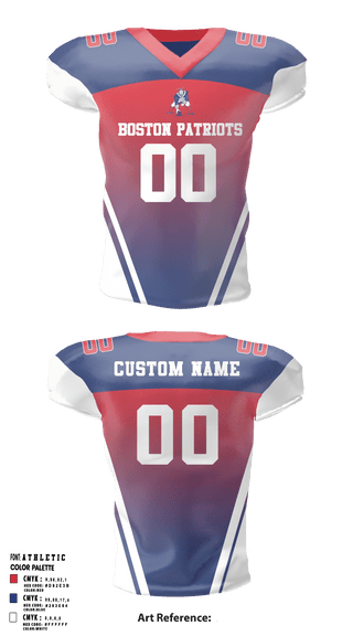 Football Jersey, Boston Patriots Football & Cheerleading, Football, Teamtime, Team time, sublimation, custom sports apparel, team uniforms, spirit wear, spiritwear, sports uniforms, custom shirts, team store, custom team store, fundraiser sports, apparel fundraiser