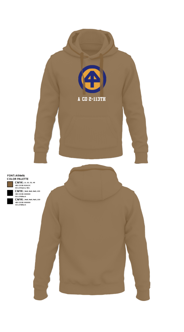 Hoodie, A CO 2-113th, Army, Teamtime, Team time, sublimation, custom sports apparel, team uniforms, spirit wear, spiritwear, sports uniforms, custom shirts, team store, custom team store, fundraiser sports, apparel fundraiser