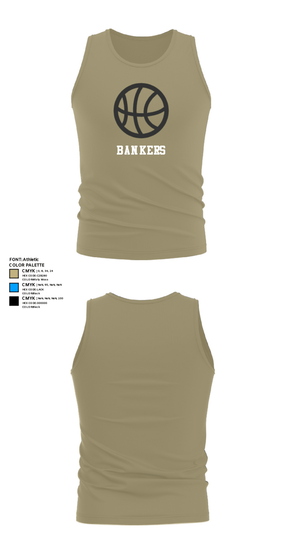 Tank Top, Bankers, Men's Basketball, Teamtime, Team time, sublimation, custom sports apparel, team uniforms, spirit wear, spiritwear, sports uniforms, custom shirts, team store, custom team store, fundraiser sports, apparel fundraiser