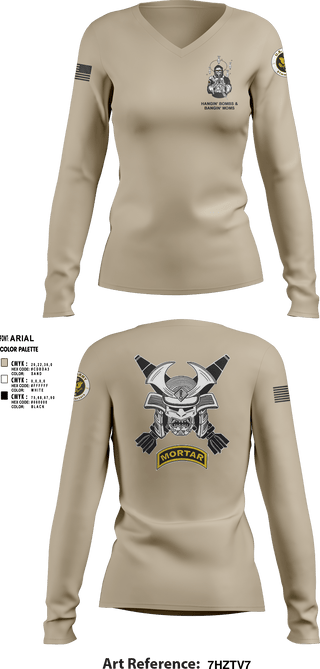 Women's Long Sleeve Vneck Shirt, 2-1 INFANTRY, Army, Teamtime, Team time, sublimation, custom sports apparel, team uniforms, spirit wear, spiritwear, sports uniforms, custom shirts, team store, custom team store, fundraiser sports, apparel fundraiser