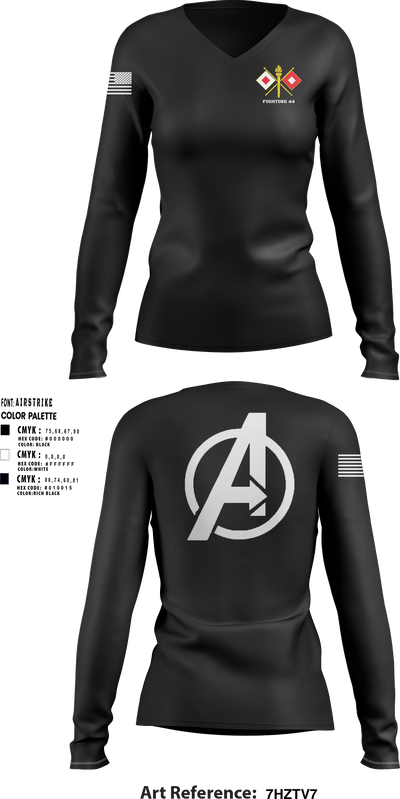 Alpha Company 80514577 Women's Long Sleeve V-neck Shirt - 1