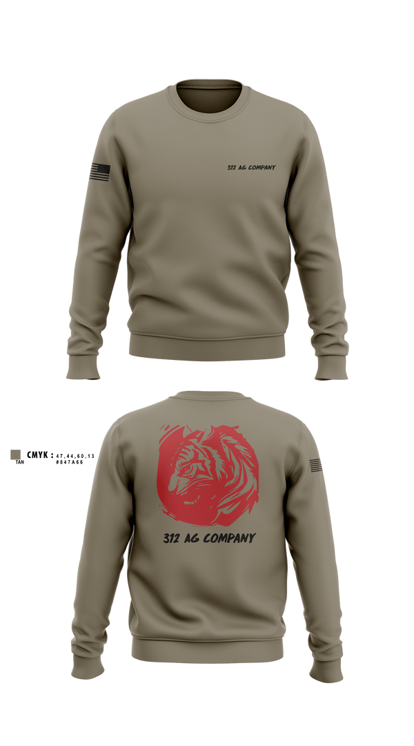Crew Neck Sweatshirt, 312 AG Company, Army, Teamtime, Team time, sublimation, custom sports apparel, team uniforms, spirit wear, spiritwear, sports uniforms, custom shirts, team store, custom team store, fundraiser sports, apparel fundraiser