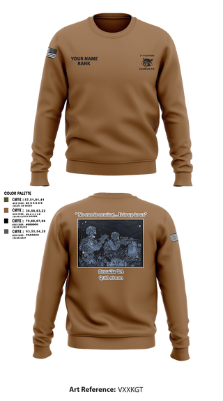 Crew Neck Sweatshirt, Charger Co. / 2-112th Infantry Battalion, National Guard, Teamtime, Team time, sublimation, custom sports apparel, team uniforms, spirit wear, spiritwear, sports uniforms, custom shirts, team store, custom team store, fundraiser sports, apparel fundraiser